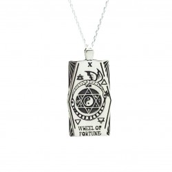 Wheel Of Fortune Tarot Card Necklace  Wheel Of Fortune Tarot Card Necklace
